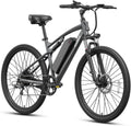 QRONGE Electric Bike for Adults, Full Suspension Ebike, 1000W Peak Motor 486Wh Battery, 28MPH(PAS Mode) Mountain Electric Bicycles, 26'' Tire, 7 Speed, Up to 70 Miles, Zephyr
