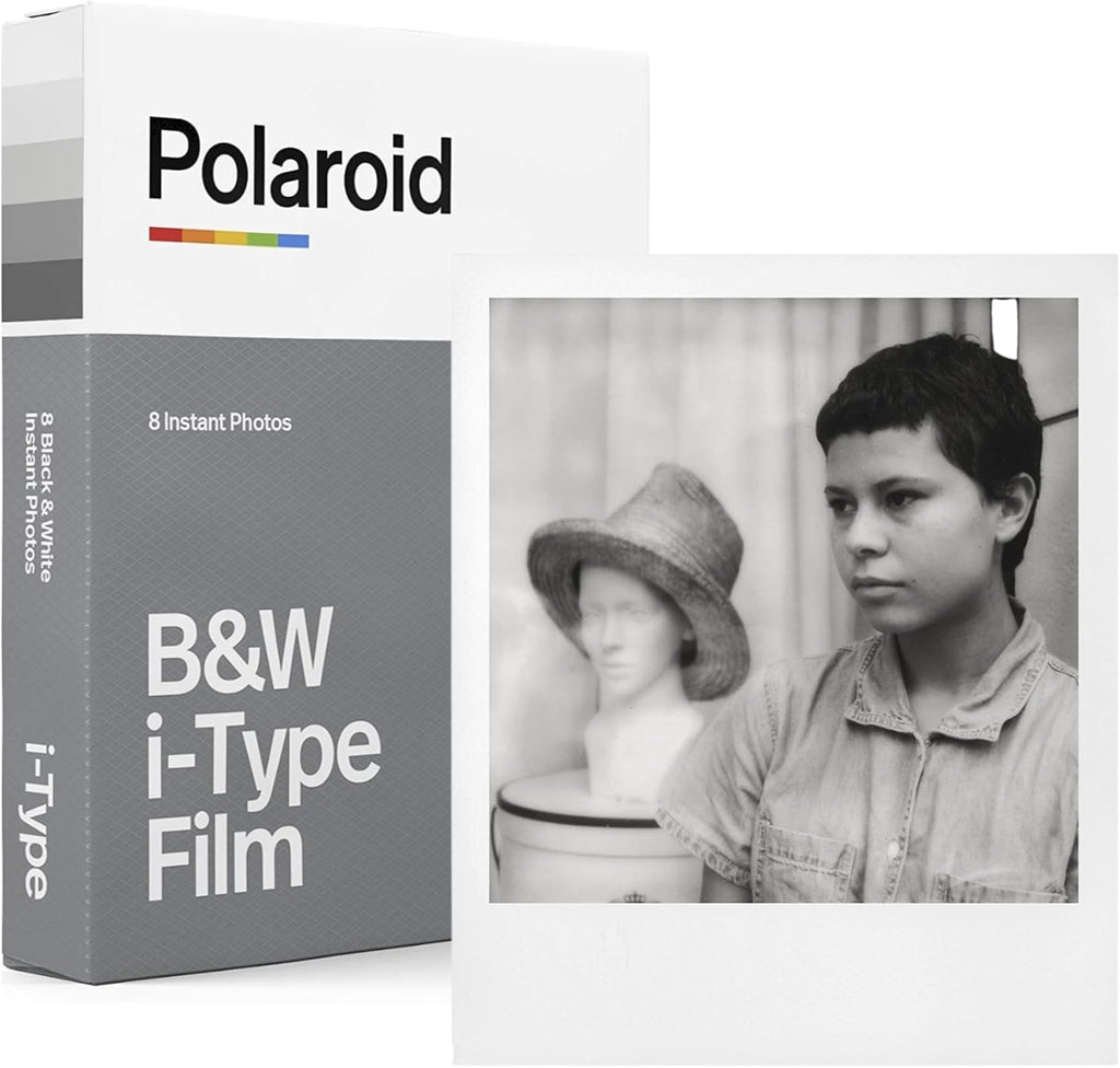 Polaroid Flip Instant Camera with Sonar Autofocus, Retro Design (White) Bundle with Black and White Film and Film Kit (3 Items)