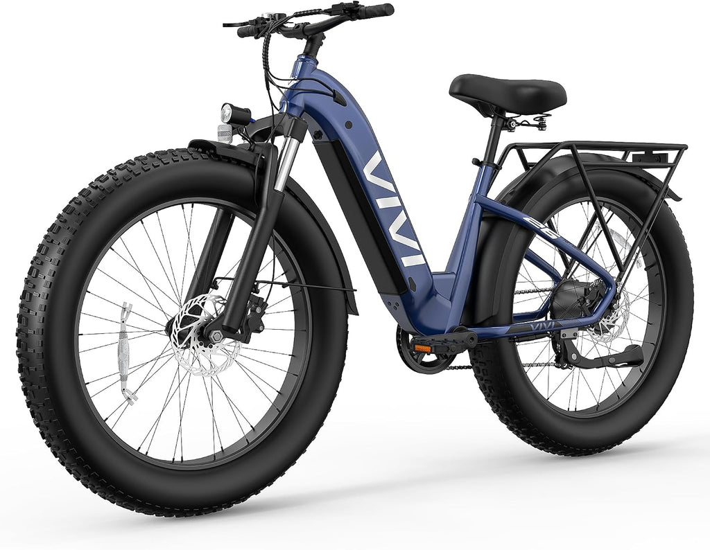 Vivi ACE07 Electric Bike for Adults, 26' x 4.0 Fat Tire Ebike, 750W Motor Electric Bike, 19.8MPH Ebikes for Adults with 48V 720WH Removable Battery, 7 Speed, SGS Certified to UL2849