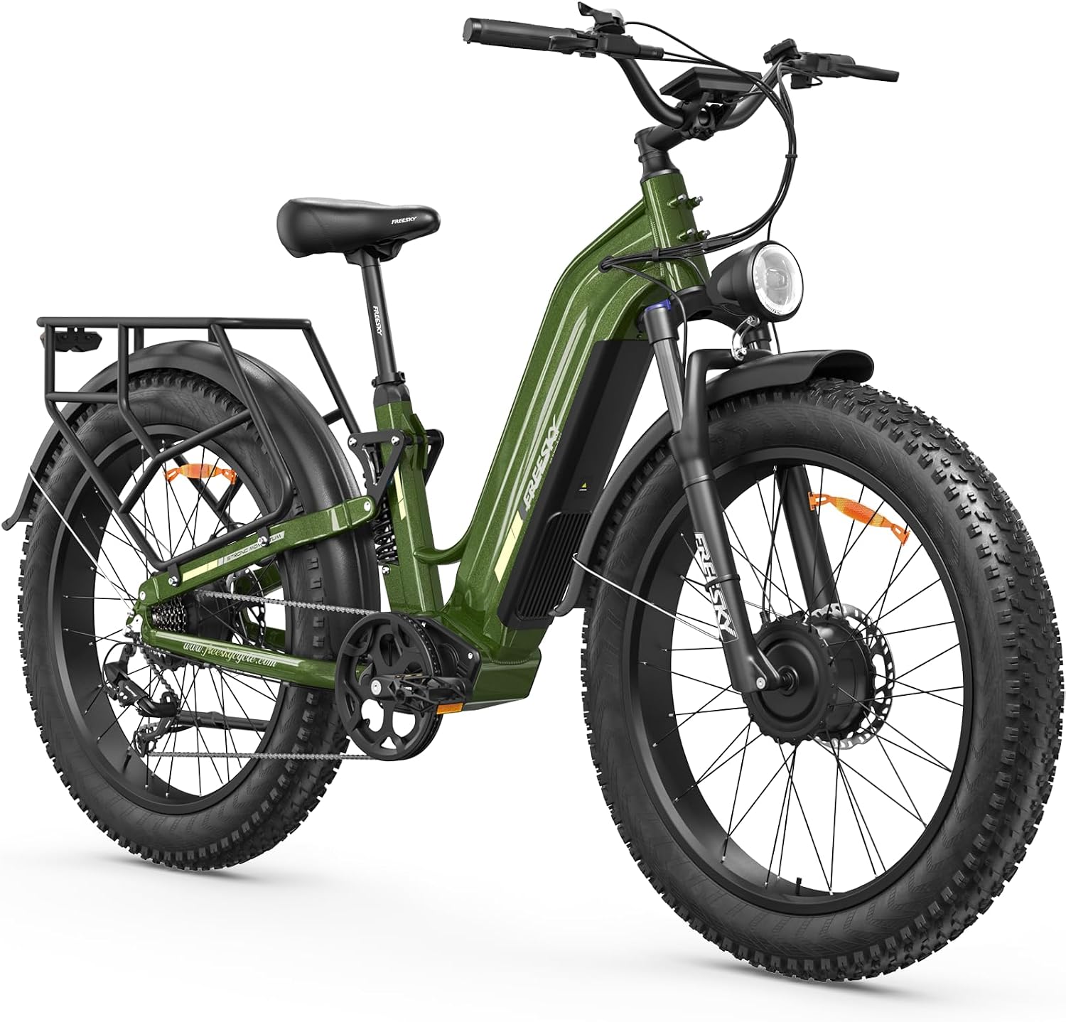 FREESKY Ranger AIR Dual Motor Electric Bike for Adults, 3500W 200NM Fast Ebike,105Miles Long Range E Bike,Full Suspension Electric Mountain Bike, 26'' Fat Tire Electric Bicycle for Man Womens Hunters