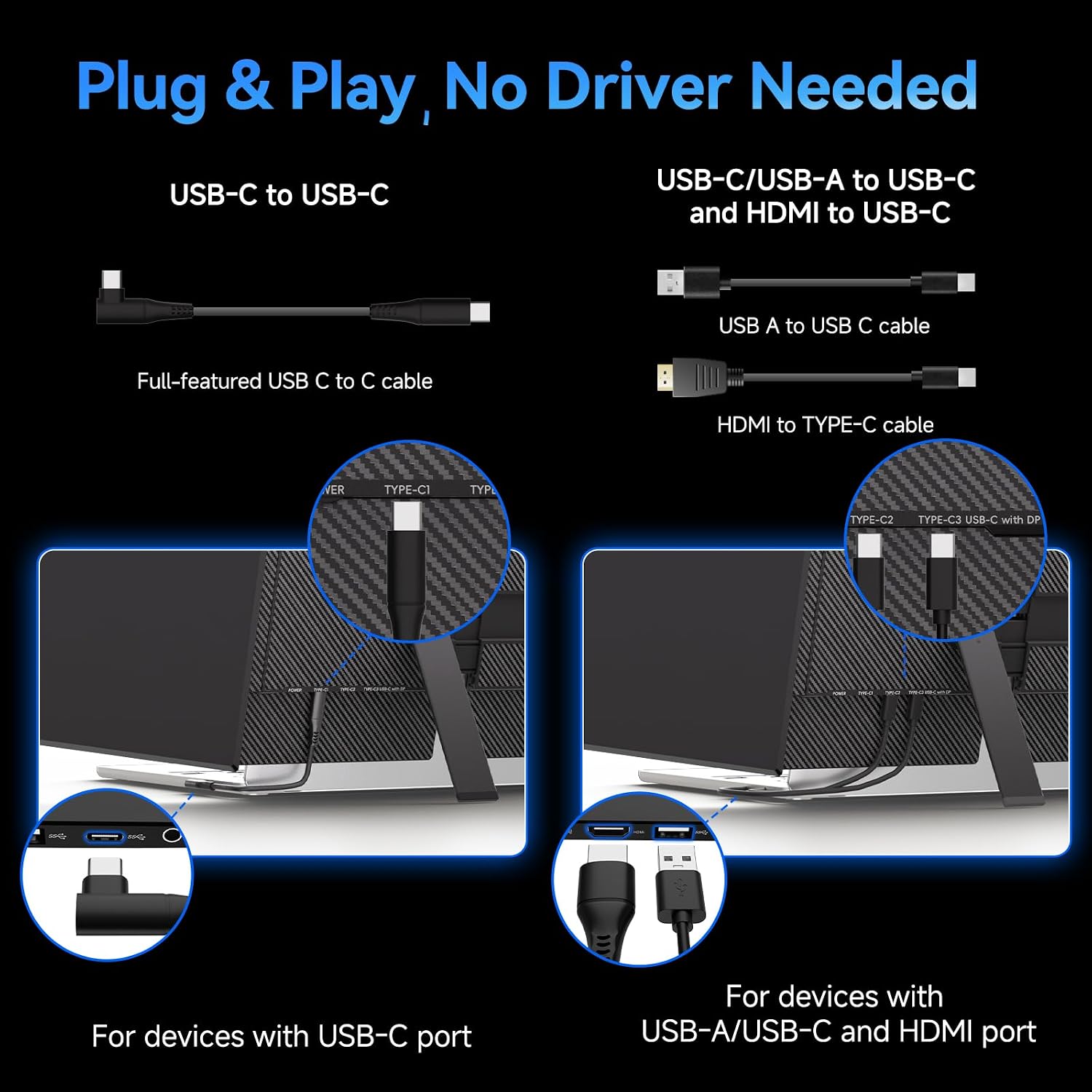 Laptop Screen Extender, 15.3' 16:10 IPS 100% sRGB Portable Travel Monitor for Laptop, FHD 1200P External Display Screen, Dual Screen Attachment Plug & Play for Mac Windows