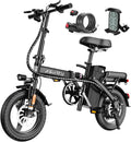 Foldable Electric Bike for Adults and Teens, 750W/1000W Peak Motor Ebike with 48V 10AH Removable Battery, 30-60 Miles PAS Range, 14' Mini E-Bike for Daily Commuting, Electric Bicycle for Riders