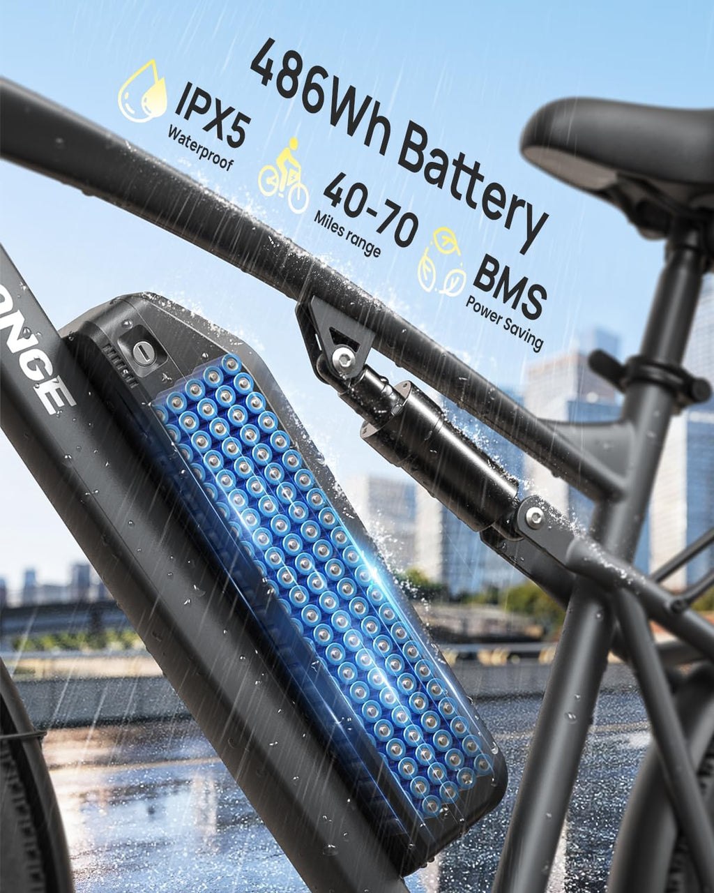QRONGE Electric Bike for Adults, Full Suspension Ebike, 1000W Peak Motor 486Wh Battery, 28MPH(PAS Mode) Mountain Electric Bicycles, 7 Speed, 26'' Tire, Up to 70 Miles, Zephyr