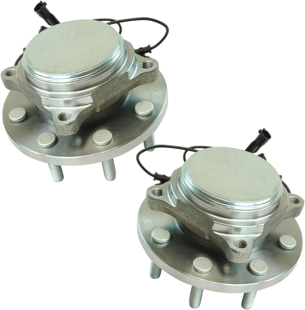 TRQ 2 Piece Front Wheel Bearing & Hub Assembly Set Compatible with 2012-2013 Ram 2500 2012 3500