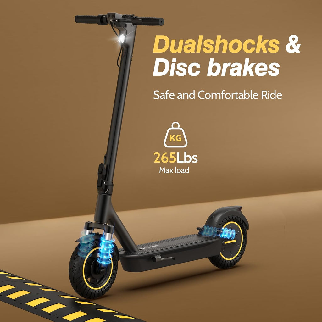 MAXSHOT Electric Scooter for Adults, 8.5/10/14' Tires, 19/22Mph, 350W/500W Motor, 21-28 Miles Range, Folding E-Scooter with Dual Suspension,APP Contro