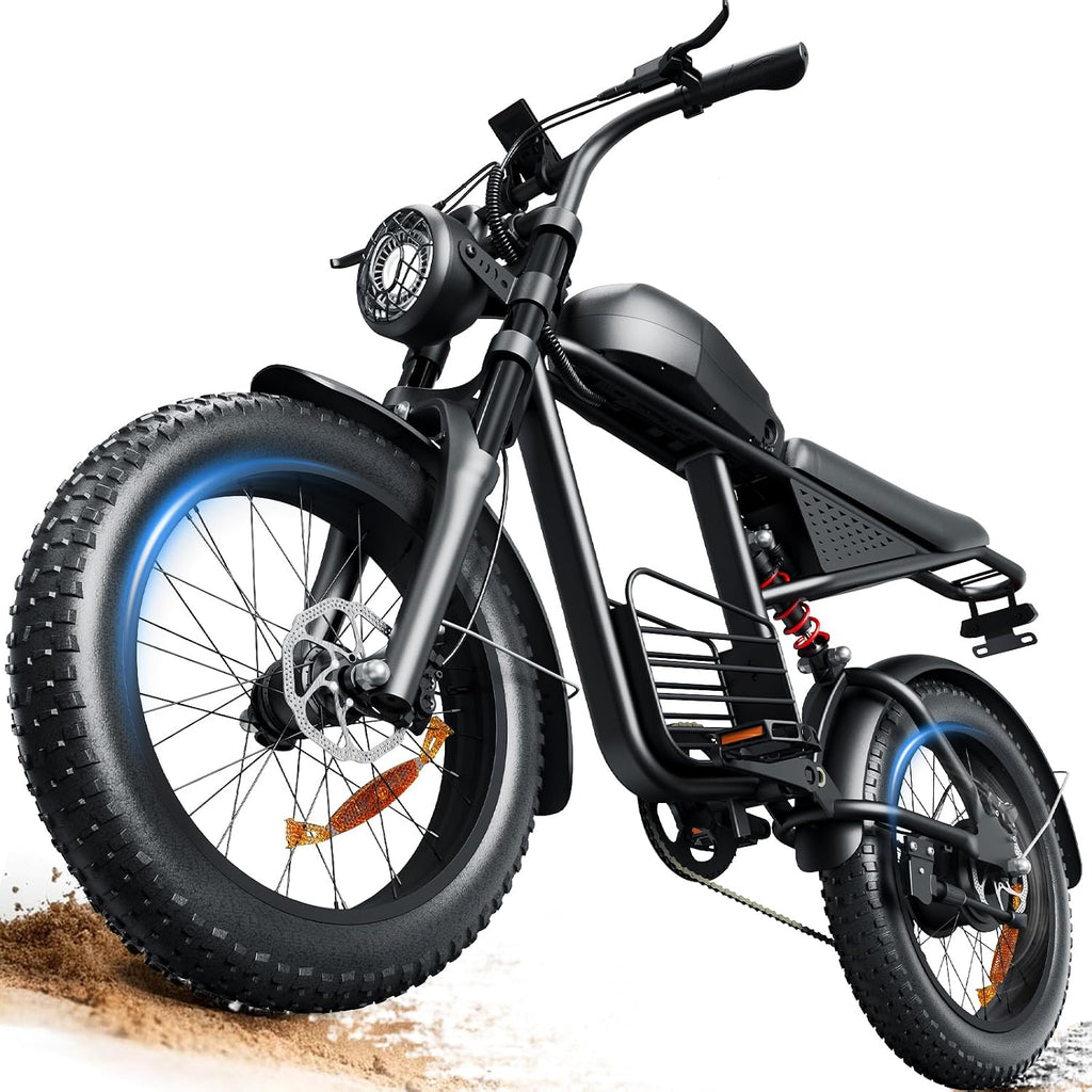 Electric Bike for Adults, 1000W/1500W Dirt Bike, 30MPH/34MPH, 48V 15Ah/48V 18.9Ah E-Bike, 30-47 Miles Electric Motorcycle, 20' Fat Tire Off-Road Bike, All Terrain for Mountains, Snow, Sand, Road