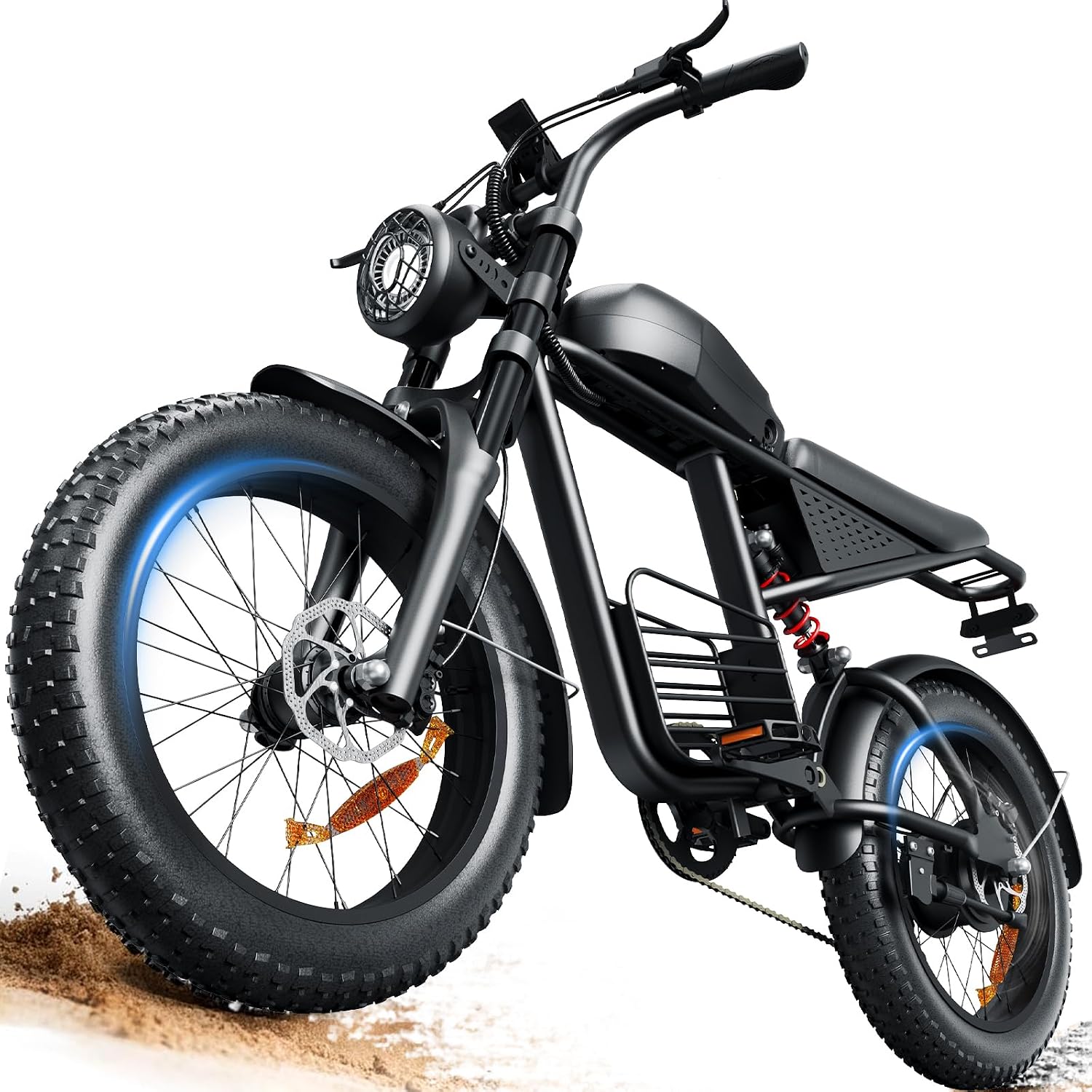 Electric Bike for Adults, 1000W/1500W Dirt Bike, 30MPH/34MPH, 48V 15Ah/48V 18.9Ah E-Bike, 30-47 Miles Electric Motorcycle, 20' Fat Tire Off-Road Bike, All Terrain for Mountains, Snow, Sand, Road