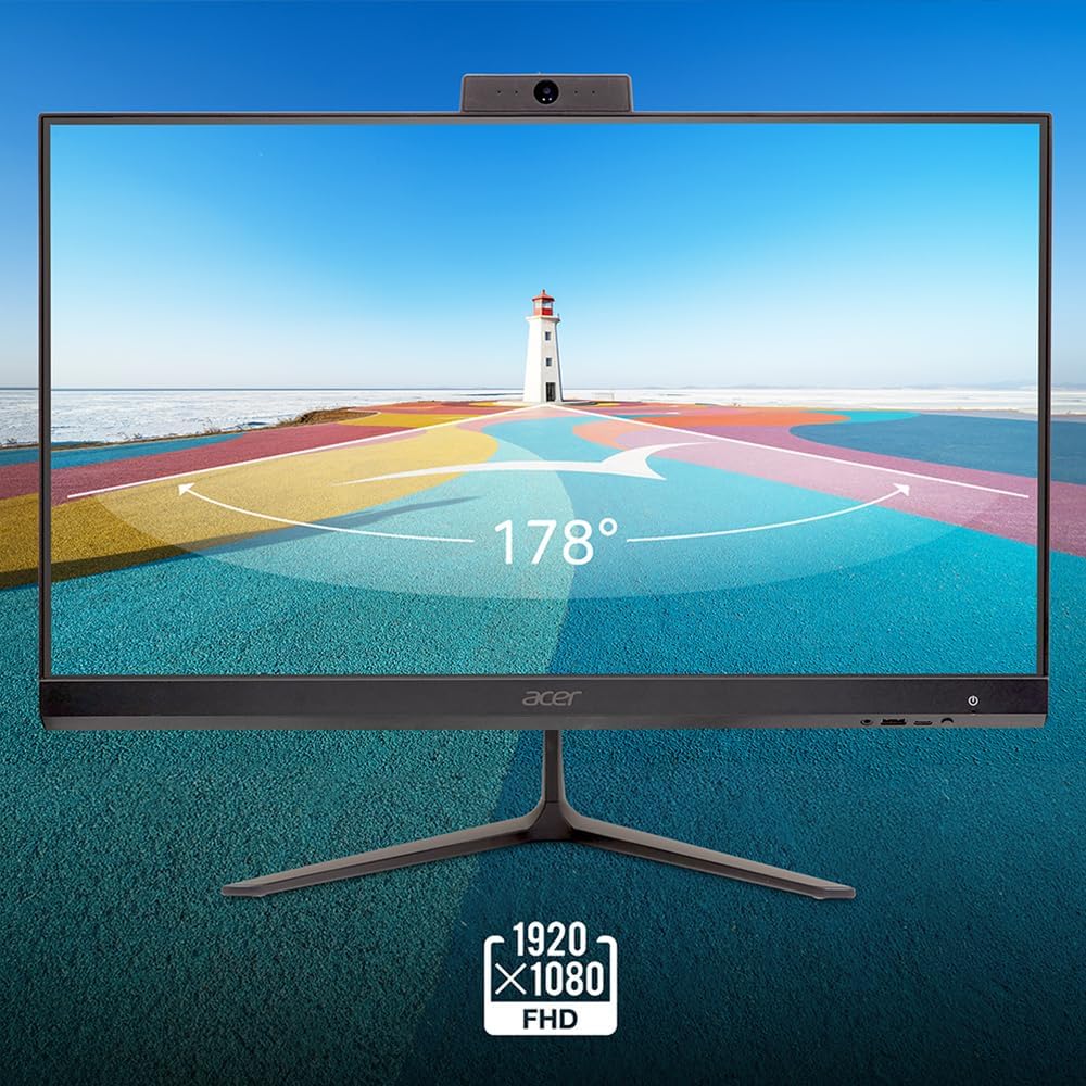 Acer Aspire C24 AIO Desktop | 23.8' Full HD IPS 120Hz Display | Intel Core i3-1305U | Intel UHD Graphics | 8GB DDR4 | 512GB PCIe SSD | Wi-Fi 6 | USB Keyboard & Mouse | C24-2YE13U3UNL-UR11