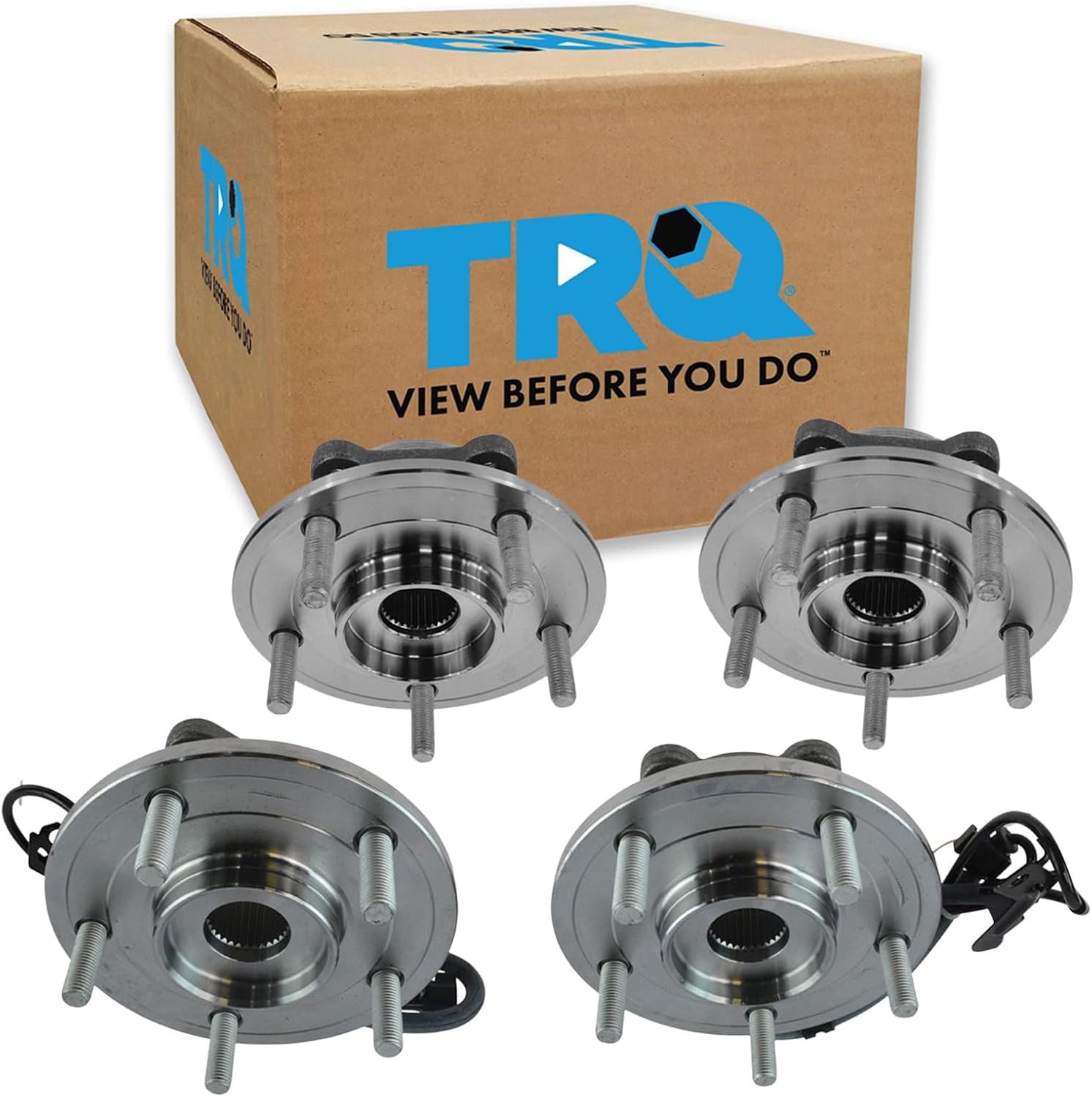 TRQ Front and Rear Wheel Bearing and Hub Assembly Set 4 Piece Compatible with 2009-2020 Dodge Journey
