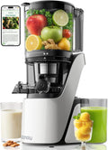 Canoly C16 Cold Press Juicer, 6' Extra Wide Feed Chute, 3-IN-1 Strainers (Juice & Sorbet & Nut Milk), Powerful AC Brushless Motor, Self Precut System, Juicer Machines with BPA-Free (Pearl White)