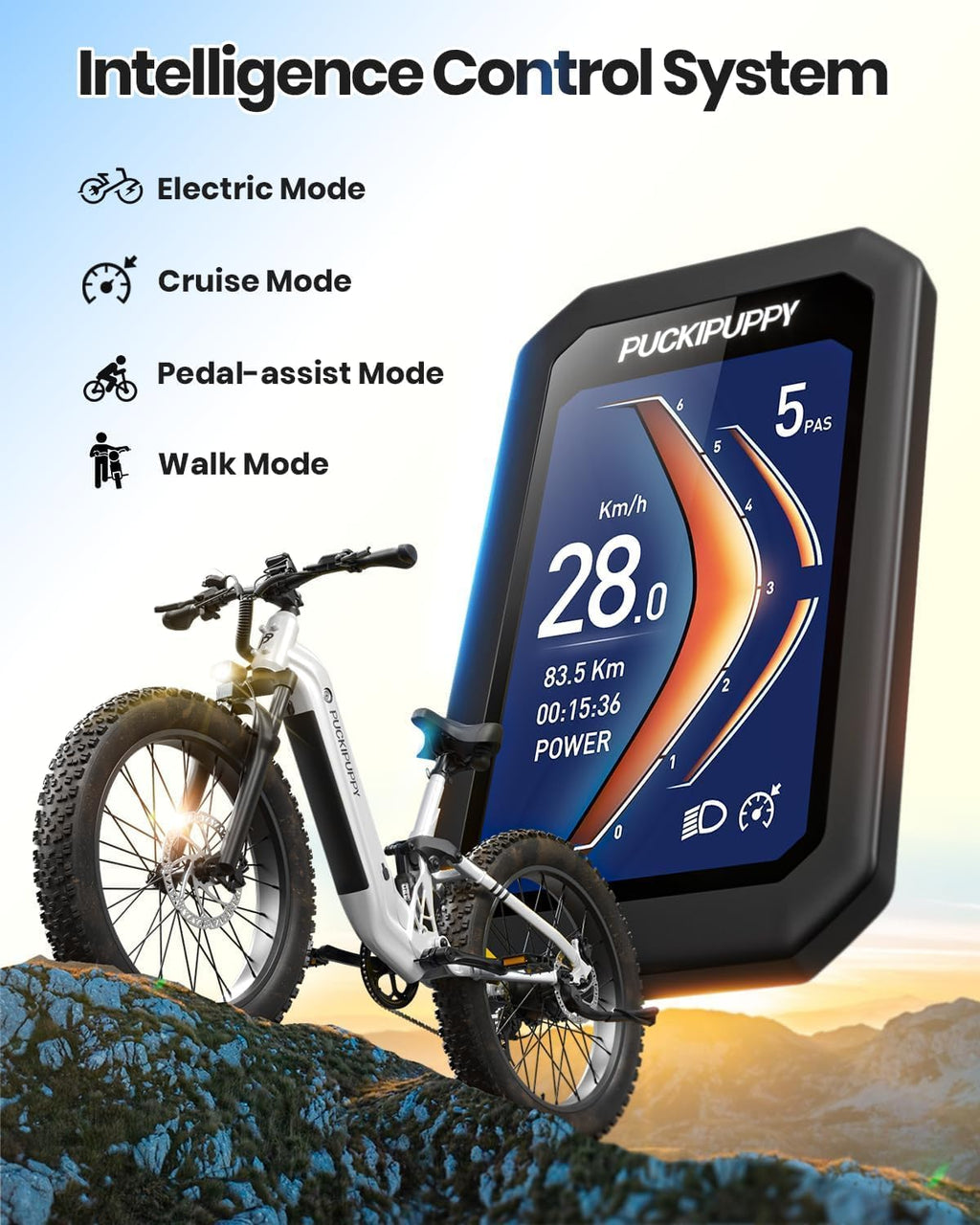 Ebike+A Luxury Accessory Pack, Electric Bike for Adults 960W, 48V 20AH Battery Adult Electric Bicycles, 26' Fat Tire Full Suspension Step-Thru Ebike, 28MPH Mountain Ebike, 7 Speed, 80Miles Range