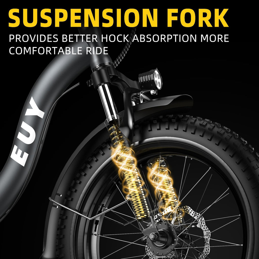Folding Electric Bike for Adults and Seniors, 1000W Motor 48V 20AH Battery 30MPH 80 Miles, 20' Fat Tire All Terrain Ebike, 7-Speed Commuter E Bike, Step-Thru Electric Bicycle for Women and Teens