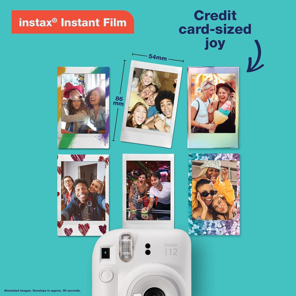 Fujifilm Instax Mini 12 Instant Camera Blossom Pink with Sandisk 32 GB USB Flash Drive + 40 Sheets Fujifilm Instax Mini Film Bundle, Sunshine Photo Microfiber Cleaning Cloth Included