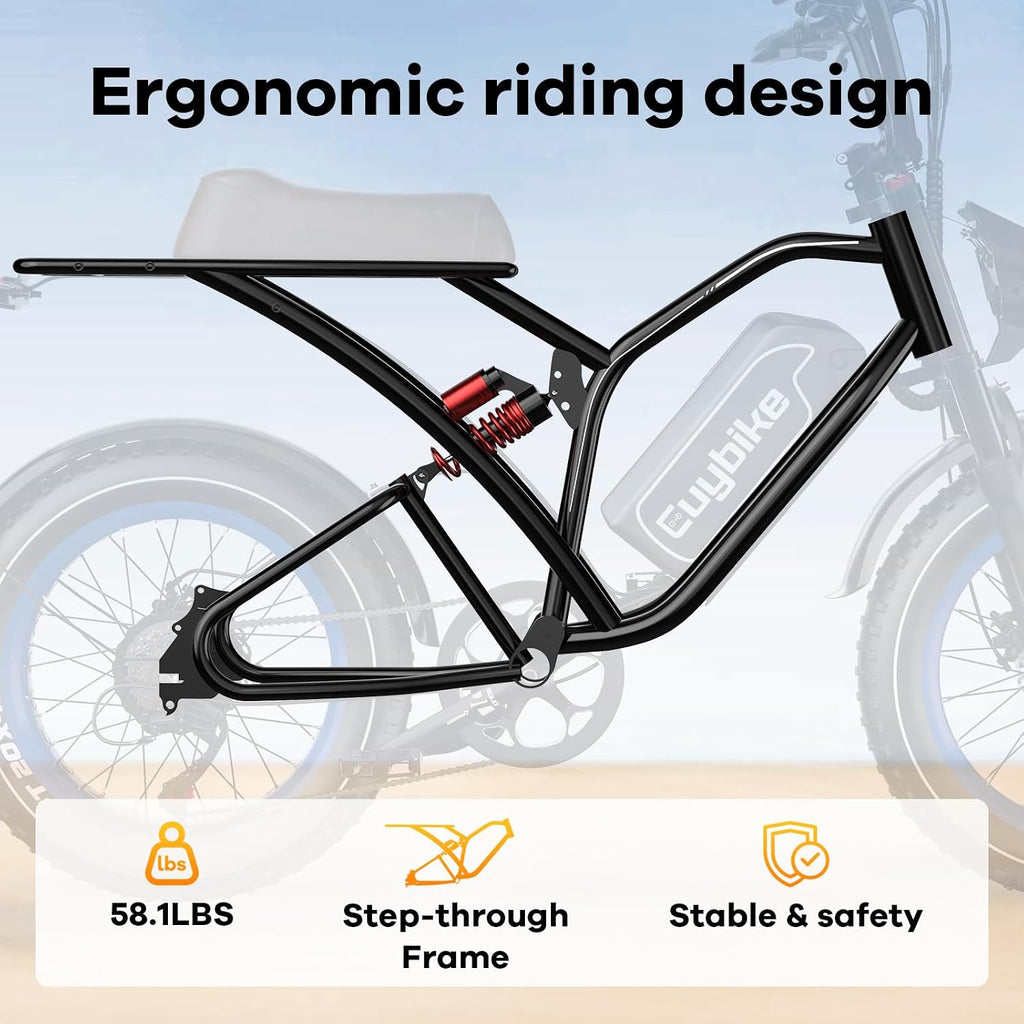 1500W Electric Bike for Adults,48V 20/25/60Ah Removable Battery Max Range 80Miles Electric Bicycle,20''×4' Fat Tire Ebike,Adult Electric Bicycles for Commute Beach Snow,E-Bike UL Certified