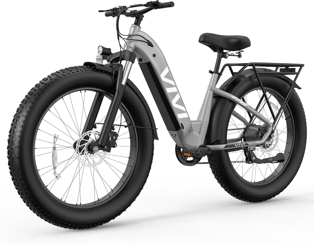 Vivi ACE07 Electric Bike for Adults, 26' x 4.0 Fat Tire Ebike, 750W Motor Electric Bike, 19.8MPH Ebikes for Adults with 48V 720WH Removable Battery, 7 Speed, SGS Certified to UL2849