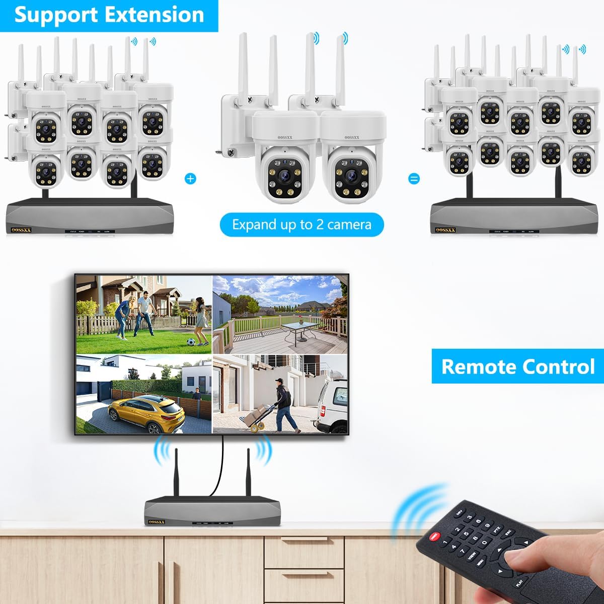(2026 Update 90 Days Storage) 5MP PT Wireless Security Camera System with AI Human Tracking, Dual-Band 2.4G&5G WiFi, 130° Wide Angle, 2-Way Audio, No Monthly Fee, Outdoor Home Security Kit
