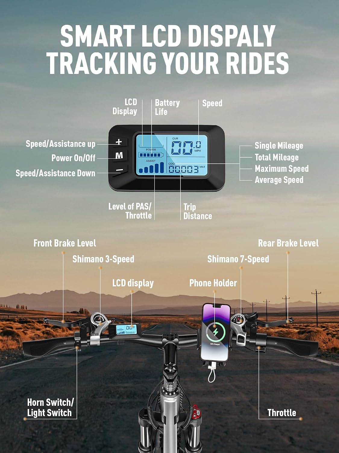 E·Bycco 29' Electric Bike for Adults, 48V 17.5AH, 1000W Peak Electric Mountain Bikes, 21-Speed Pedal Assist Ebikes, 34MPH 80 Miles Long Range Waterproof Commuter Electric Bicycle for Large Men