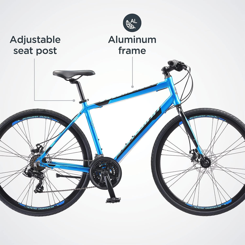 Schwinn Volare 1300 Road Bike, 700c Mens and Womens Bike, 14-Speed Drop Bar Road Bicycle, Aluminum Frame, Sport Tires, Fitness Seat, Alloy Caliper Brakes, Adult Bicycle