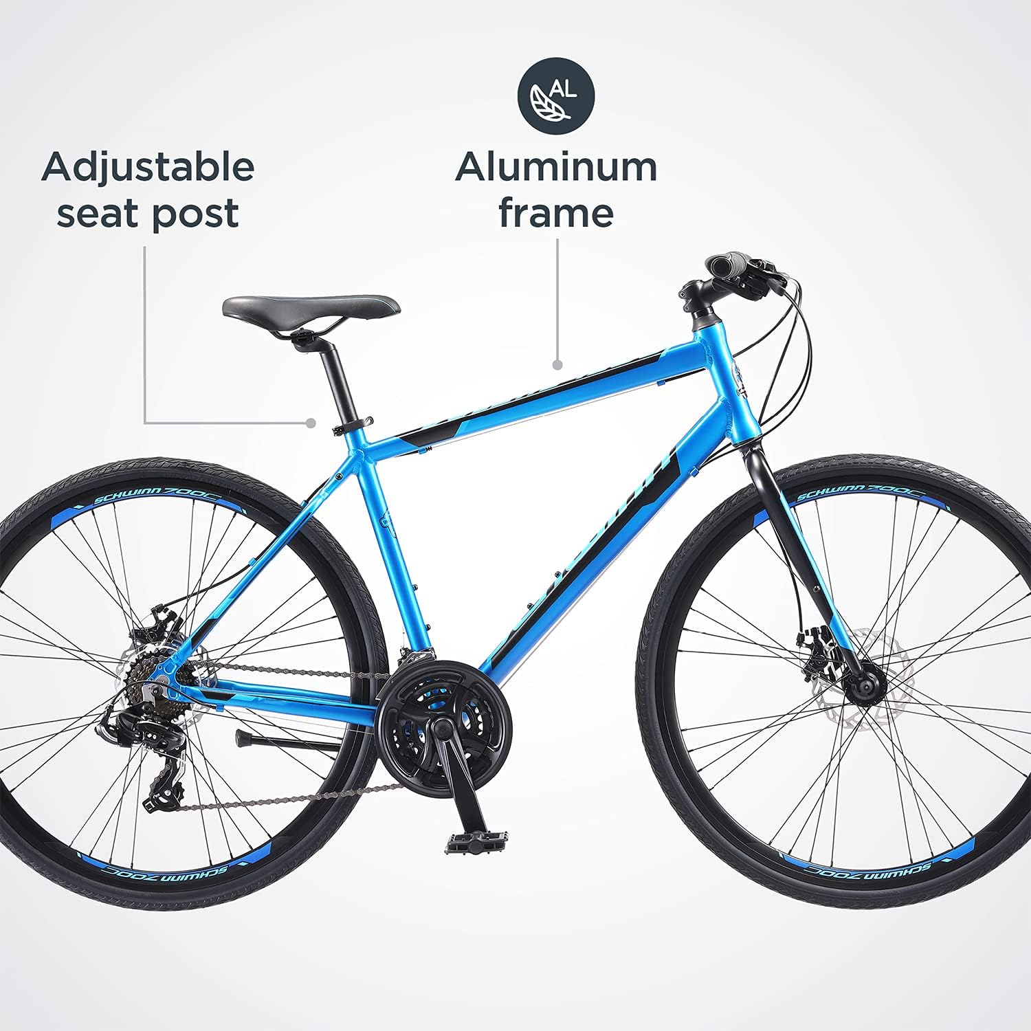 Schwinn Volare 1300 Road Bike, 700c Mens and Womens Bike, 14-Speed Drop Bar Road Bicycle, Aluminum Frame, Sport Tires, Fitness Seat, Alloy Caliper Brakes, Adult Bicycle