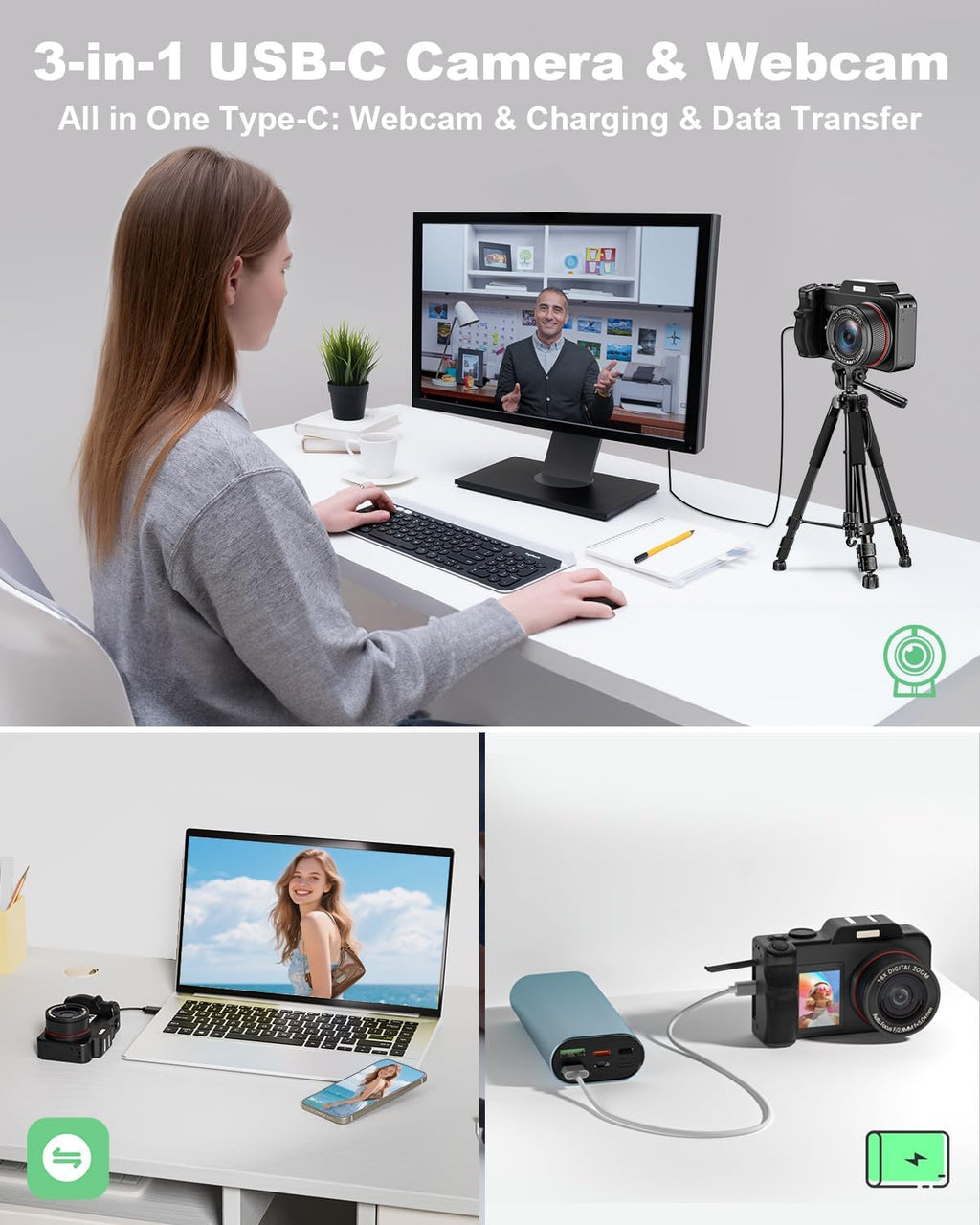 5K-Digital-Cameras for Photography: 2026 Upgrade 80MP 3.5'+2' Dual Screen for Self-Framing 18X Zoom Autofocus Vlogging Camera for YouTube/Content Creators/Beginners/Travel, 64GB Card, 2 Batteries