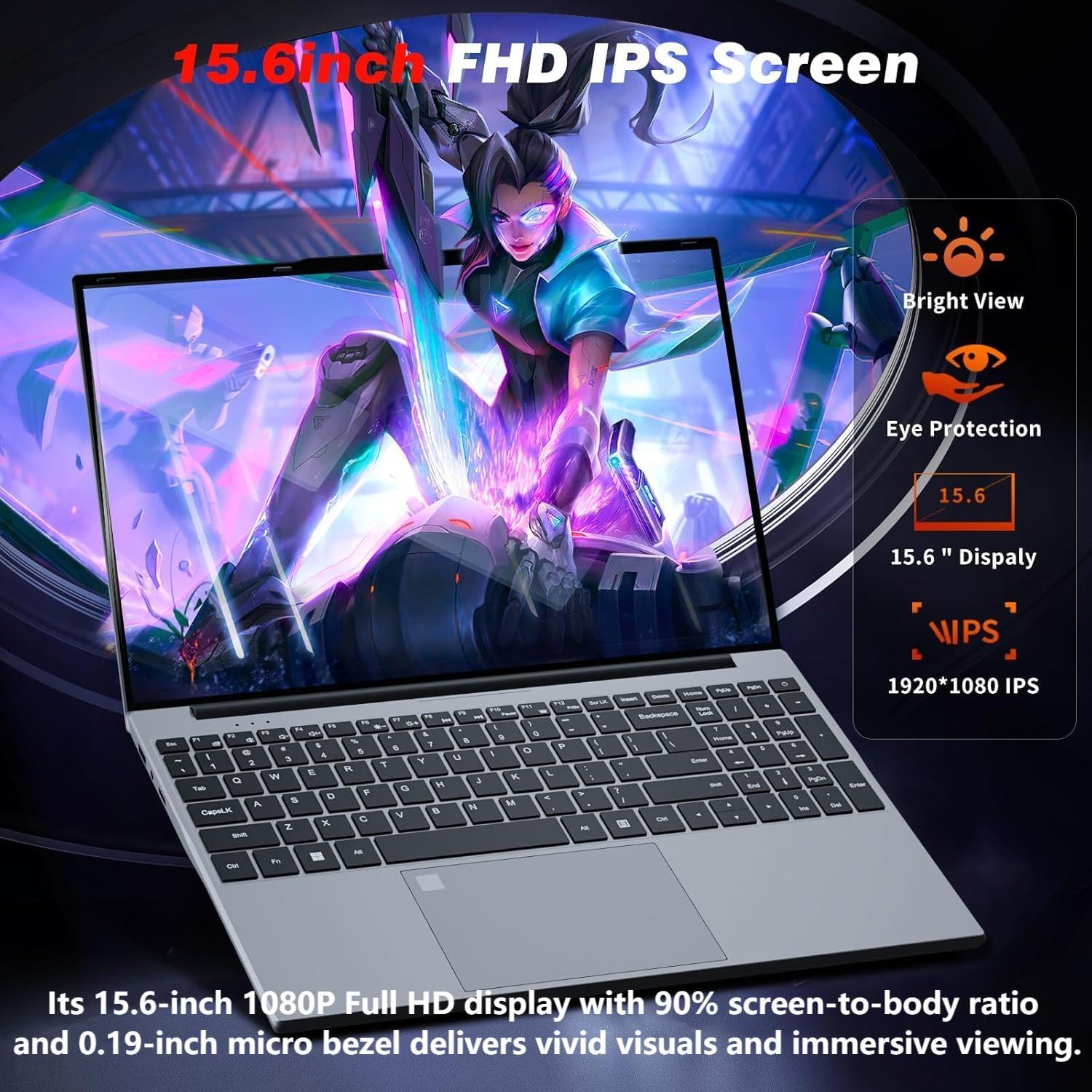 KUMNOSAL 2026 Laptop,15.6 Inch Laptop Computer with Celeron N5095,16GB 512GB SSD,180 Angle Opening Lap top, Fingerprint Unlock with Backlit Keyboard,1920 * 1080 FHD, WiFi5, BT 4.2, Type-A HDMI