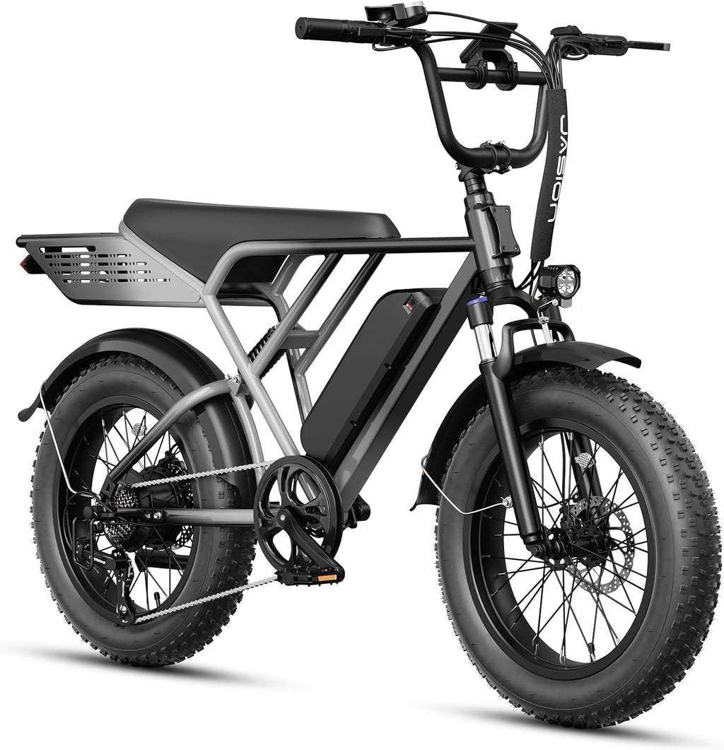 Jasion RetroVolt&Pro Electric Bike for Adults, 2000W/3000W Peak - 30/38MPH Electric Dirt Bike, 48V-52V, 13AH/20AH Battery, 70/90Miles Max Range Electric Motorcycle, 20'' X 4'' Fat Tire All-Terrain