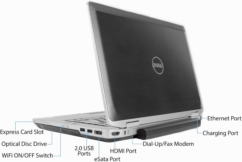 Dell Latitude E6530 Notebook 15.6' Business Laptop PC (Intel Core i5-3210M, 4GB Ram, 128GB SSD, Webcam, HDMI, WiFi, DVD-RW) Win 7 Pro (Renewed)