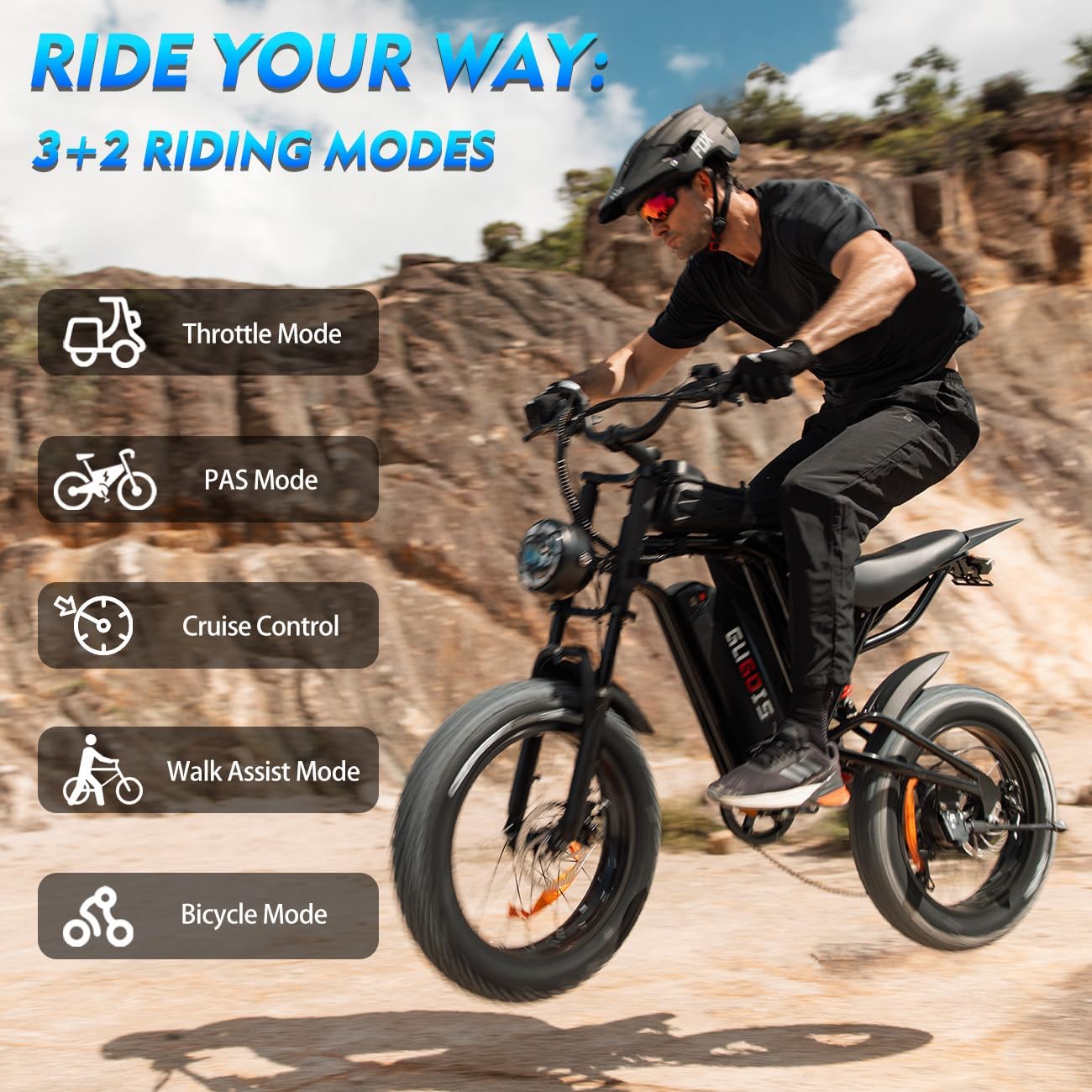 GugoIs Electric Bike for Adults,1000W/3000W Peak Motor Electric Bicycle,Up to 31 MPH,Max 30-60 Miles,48V 15.6/23Ah Large Removable Battery Ebikes, 7-Speed for All Terrain 20'/26' Mountain E Bike