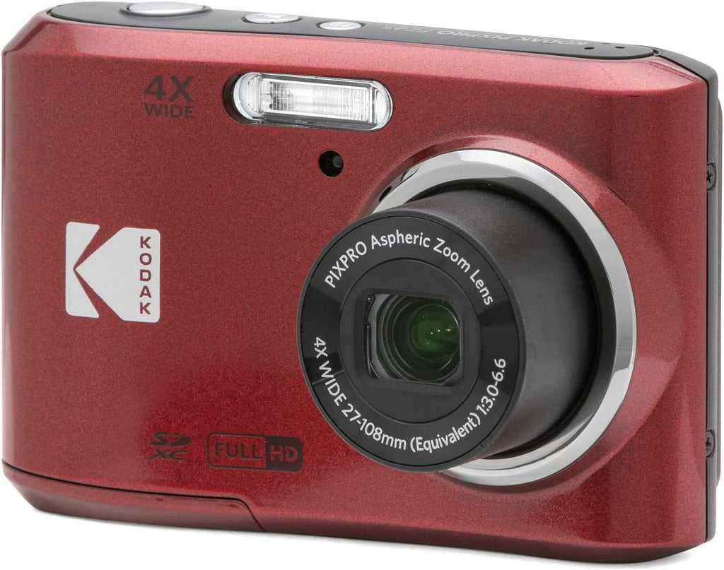 Kodak FZ45RD PIXPRO FZ45 16MP Digital Camera, Red Bundle with Lexar 32GB High-Performance 800x UHS-I SDHC Memory Card + Deco Photo Point and Shoot Field Bag Camera Case