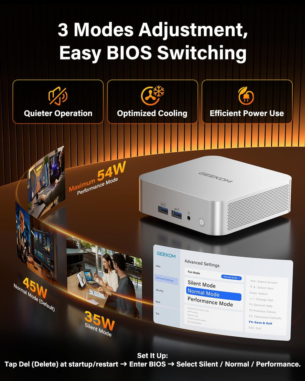 GEEKOM A8 Mini PC with AMD Ryzen 7 8745HS (Beats 6800H), 16GB DDR5 RAM (Upgradable, Not LPDDR) 1TB NVMe SSD, Windows 11 Pro Desktop Computer for Home&Business, USB4, SD Slot, 8K | WiFi 6E, 2.5G LAN