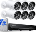 REOLINK 8CH 5MP Home Security Camera System, 6pcs Wired Outdoor PoE IP Cameras with Person/Vehicle/Pet Detection, 4K/8MP 8CH NVR with 2TB HDD for 24-7 Recording, RLK8-410B6-5MP