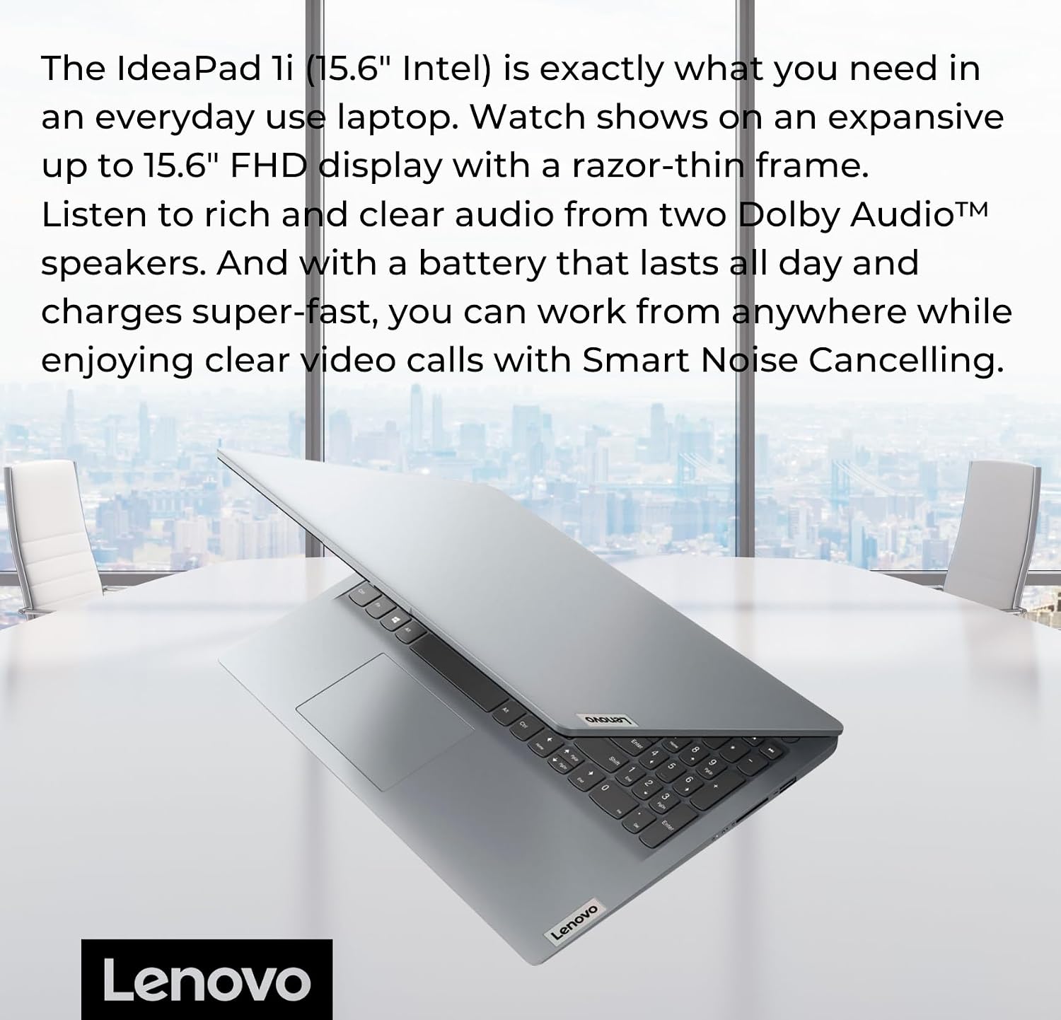 Lenovo IdeaPad 1 Student Laptop, 15.6' FHD Display, Intel Dual Core Processor, 12GB RAM, 256GB SSD + 128GB eMMC, 1 Year Office 365, Wi-Fi 6, SD Card Reader, W11H, Grey, Additional 1 Yr ADP