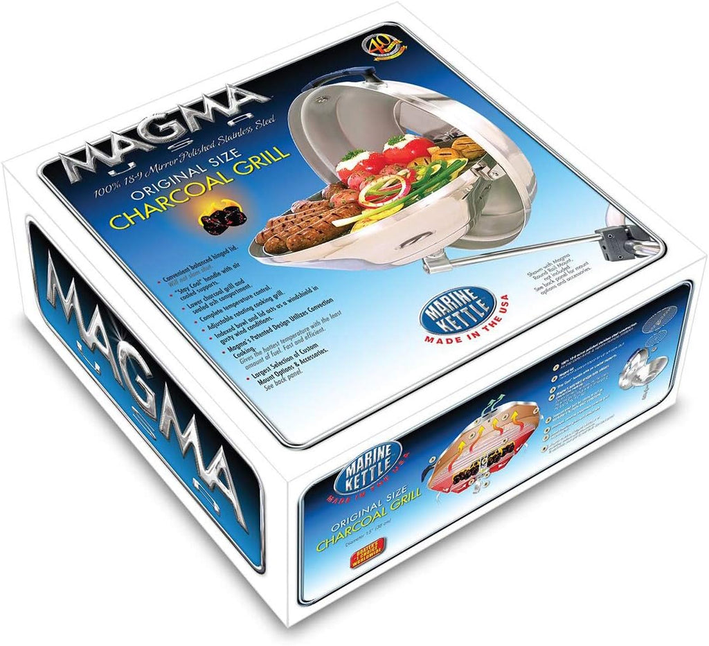 Magma Products Marine Kettle, Charcoal Grill w/ Hinged Lid