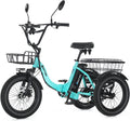 NARRAK Electric Tricycle for Adults,Fat Tire Folding Electric Trike,3 Wheels Electric Bicycle Bikes, Peak 700W/1100W Step-Thru Etrike with Removable Battery and Large Basket