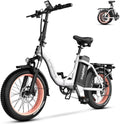 EUYBIKE Folding Electric Bike for Adults with Peak 1000W Motor, 48V 20AH Battery up to 80 Miles, 20' Fat Tire All Terrain Ebike, Front Suspension 7-Speed Commuter E Bike, Step-Thru, UL Certified