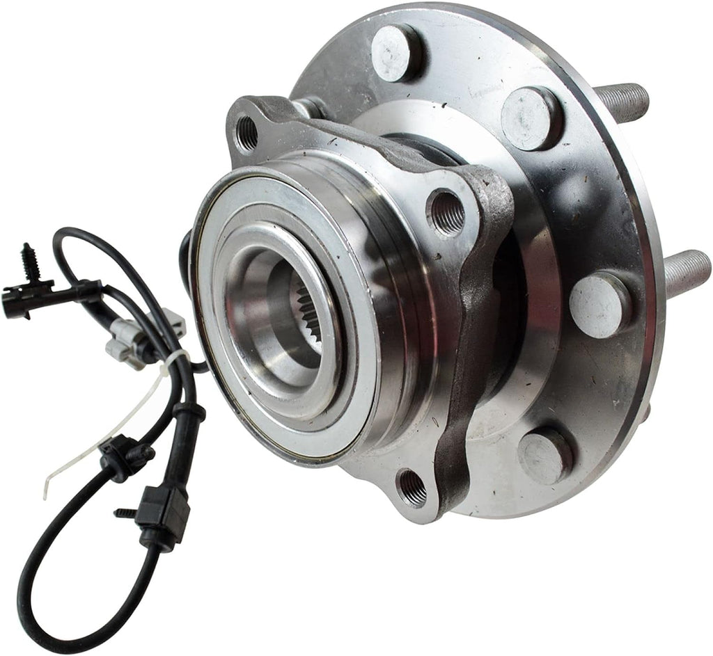 TRQ 2 Piece Front Wheel Bearing & Hub Assembly Set Compatible with 2001-2006 Chevrolet Silverado 3500 2007 Silverado 3500 Classic GMC Sierra 3500 Sierra 3500 Classic