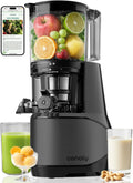 Canoly C09 Cold Press Juicer, 6' Extra Wide Feed Chute, 3-IN-1 Strainers (Juice & Sorbet & Nut Milk), Powerful AC Brushless Motor, Self Precut System, Juicer Machines with BPA-Free (Black)