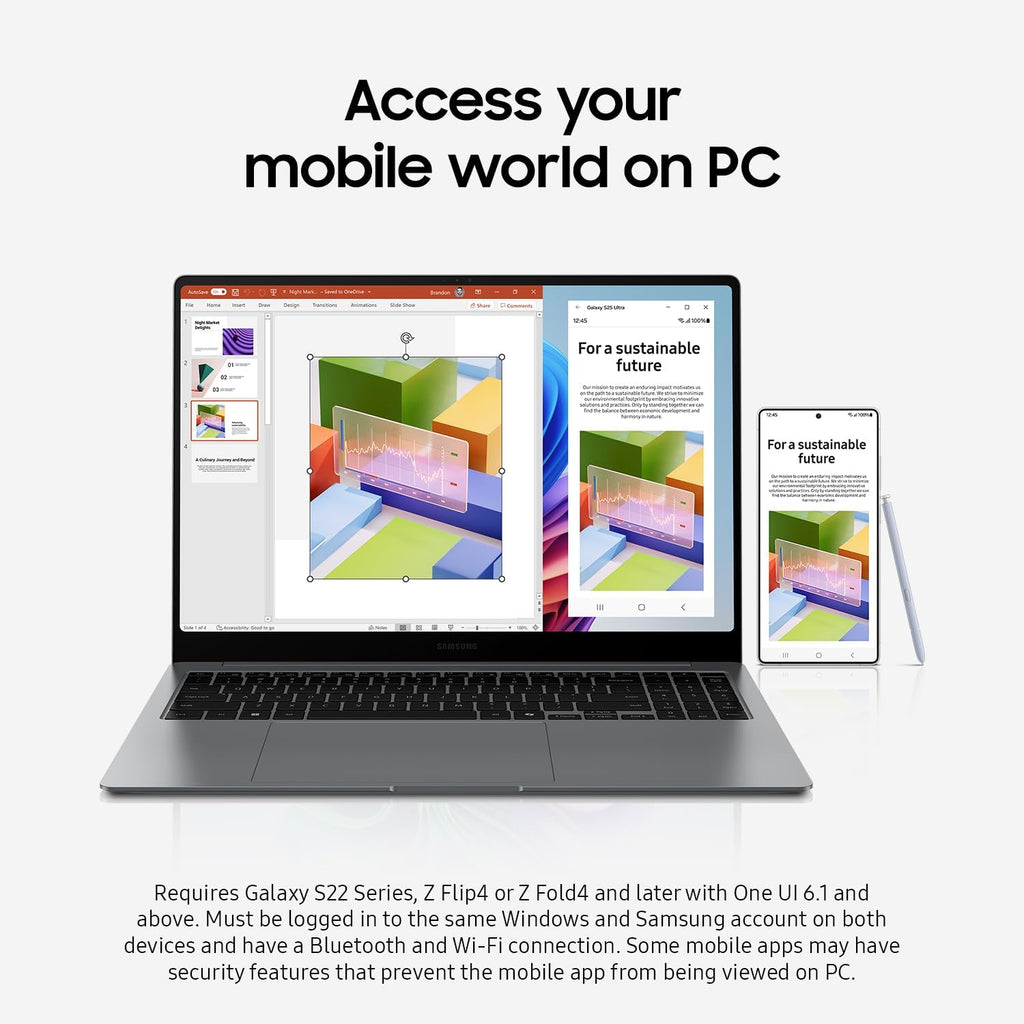 Samsung 15.6' Galaxy Book5 360 Copilot AI Laptop PC Computer, FHD AMOLED Touchscreen, 16GB / 512GB, Dolby Atmos Quad Speakers, All-Day Battery Life, NP750QHA-KA1US