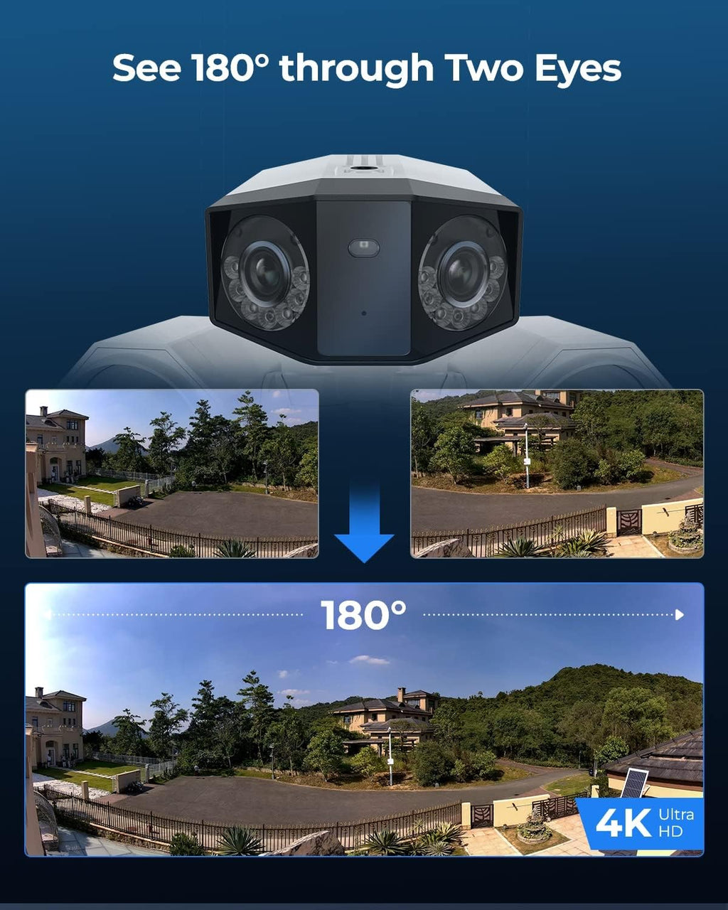 REOLINK Duo Floodlight PoE, 4K Dual-Lens Security Camera, Outdoor PoE IP Camera with 180° Ultra-Wide Angle, 1800 Lumen Floodlight, Human/Vehicle/Pet Detection, Two Way Talk, Waterproof