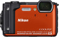 Nikon W300 Waterproof Underwater Digital Camera with TFT LCD, 3', Orange (26524)