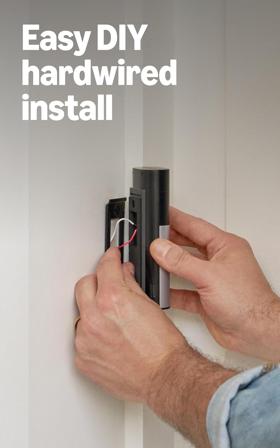 Ring Wired Doorbell Plus (Newest Model), Nickel Silver with Floodlight Cam Plus, White