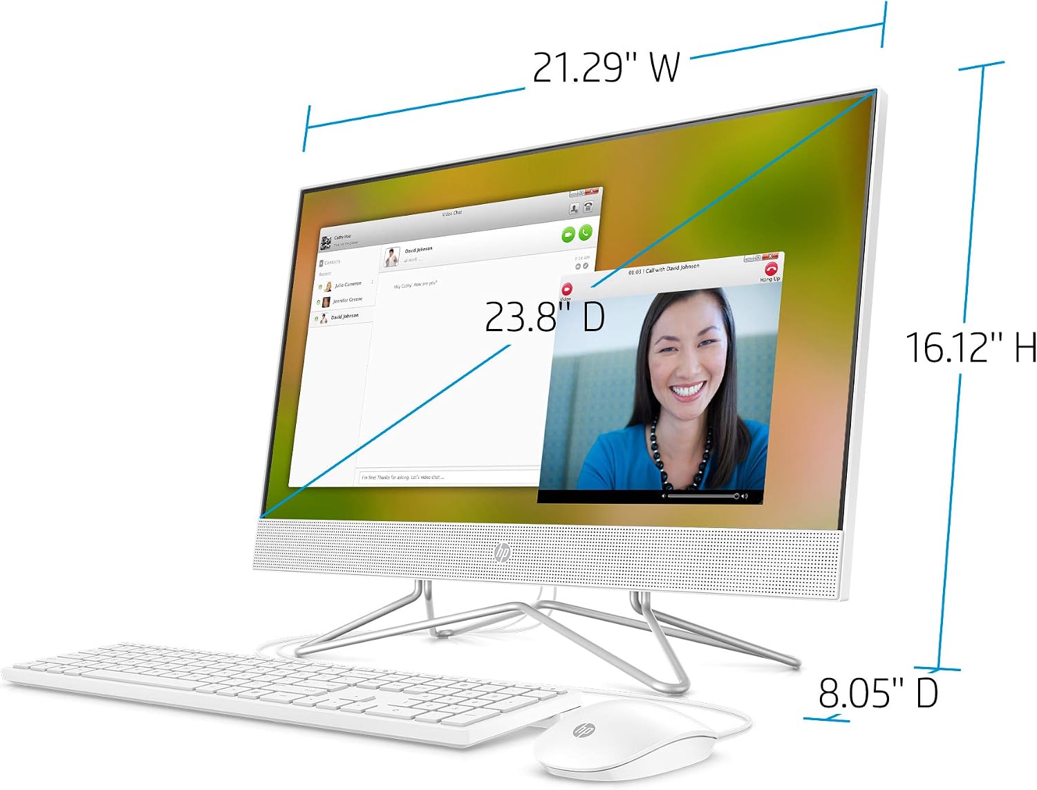 HP 24-inch All-in-One Desktop Computer, AMD Athlon Silver 3050U Processor, 8 GB RAM, 256 GB SSD, Windows 10 Home (24-dd0010, White)
