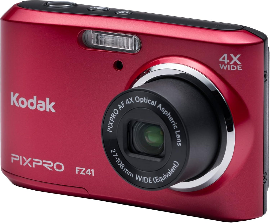 Kodak PIXPRO Friendly Zoom FZ41 16 MP Digital Camera with 4X Optical Zoom and 2.7' LCD Screen (Red)