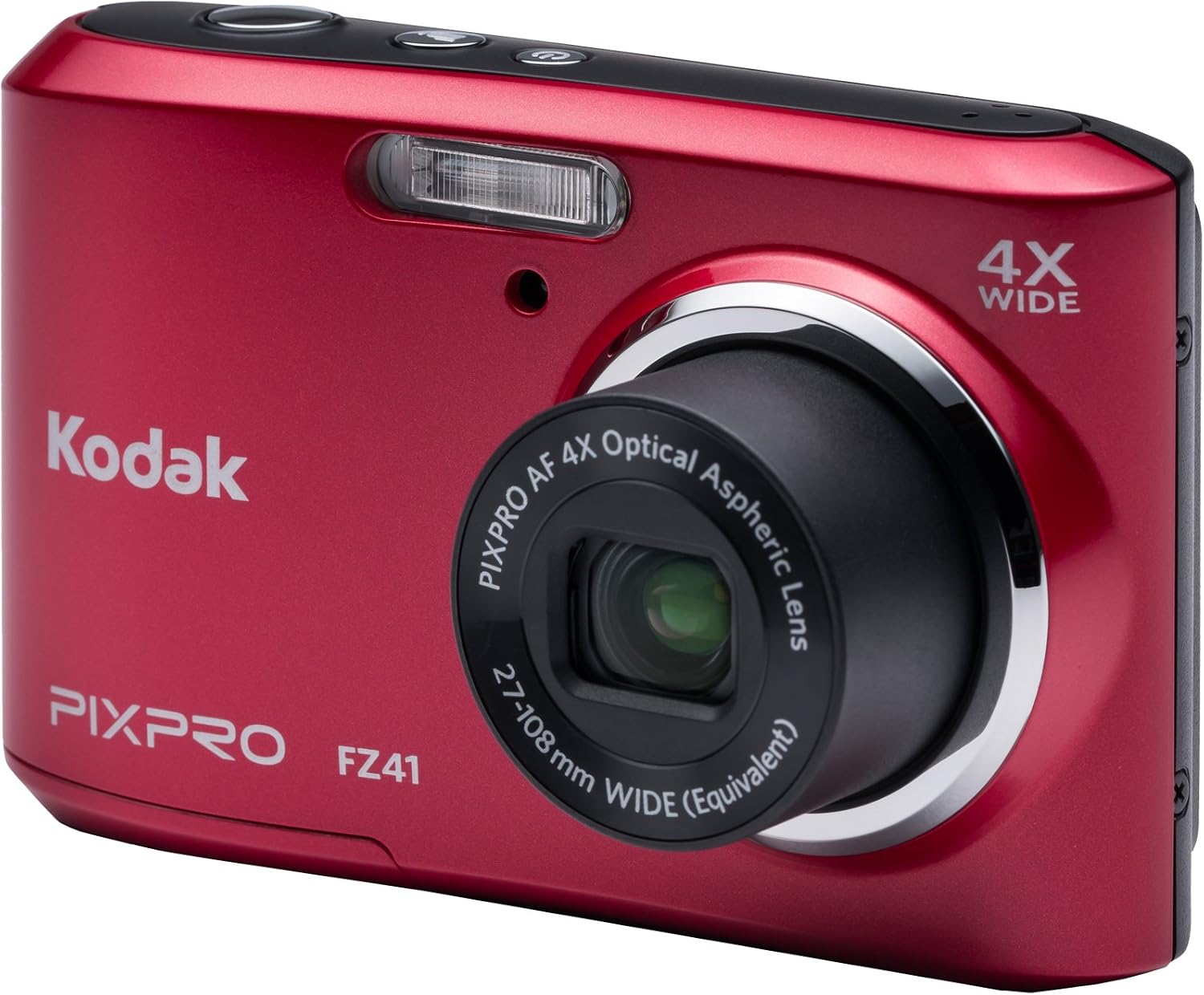Kodak PIXPRO Friendly Zoom FZ41 16 MP Digital Camera with 4X Optical Zoom and 2.7' LCD Screen (Red)