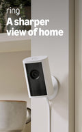 Ring Indoor Cam Plus, Plug-In (Newest Model), White with Spotlight Cam Pro (2022 model), Battery, White