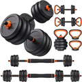 FEIERDUN DS2 Adjustable Dumbbells, 20/30/40/45/70/90lbs Free Weight Set with Connector, 5 in1 Dumbbells Set Used as Barbell, Kettlebells, Push up Stand, Weight Plate, Fitness Exercises for Home Gym Suitable Men/Women