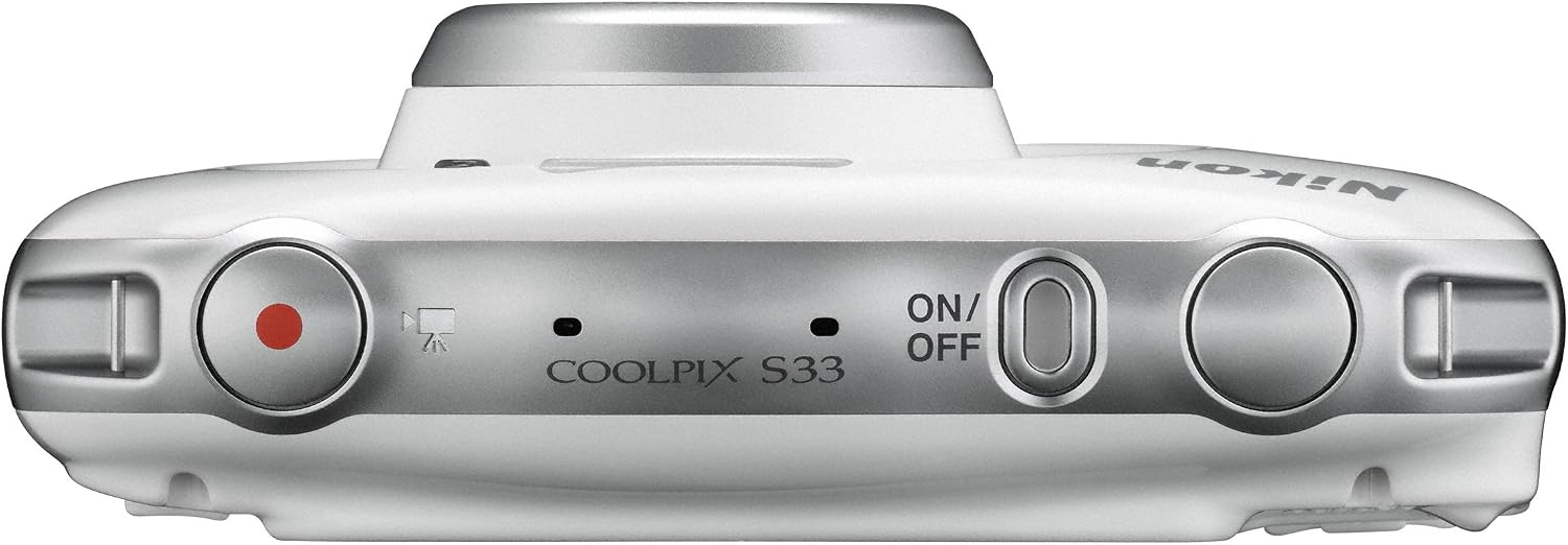 Nikon COOLPIX S33 Waterproof Digital Camera (White) - International Version
