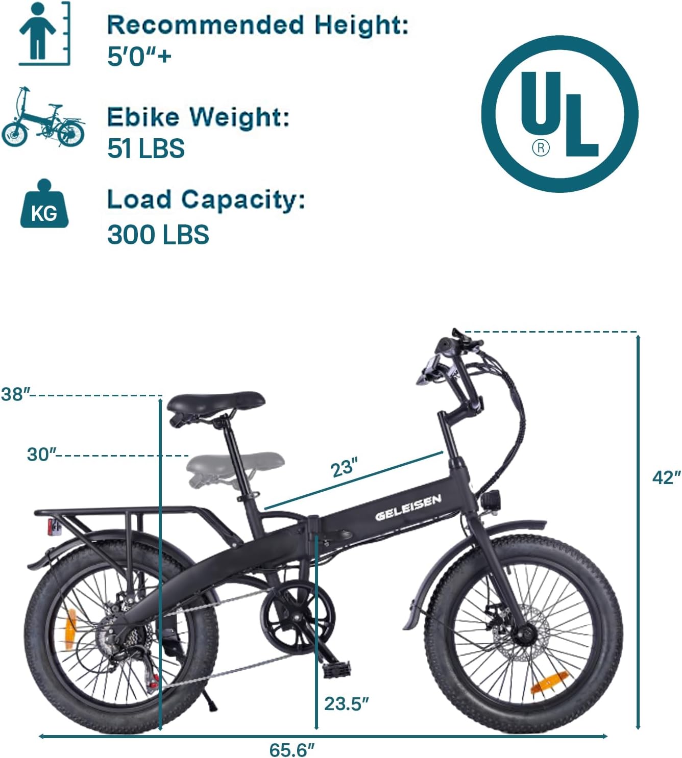 Folding Electric Bike for Adults, 20'×3.0 Fat Tire Electric Bicycle, 374.4Wh Battery Ebike, 20MPH Electric Cargo Bike with LCD Color Display & 6 Speed Gears (Fits for 5'0'+)