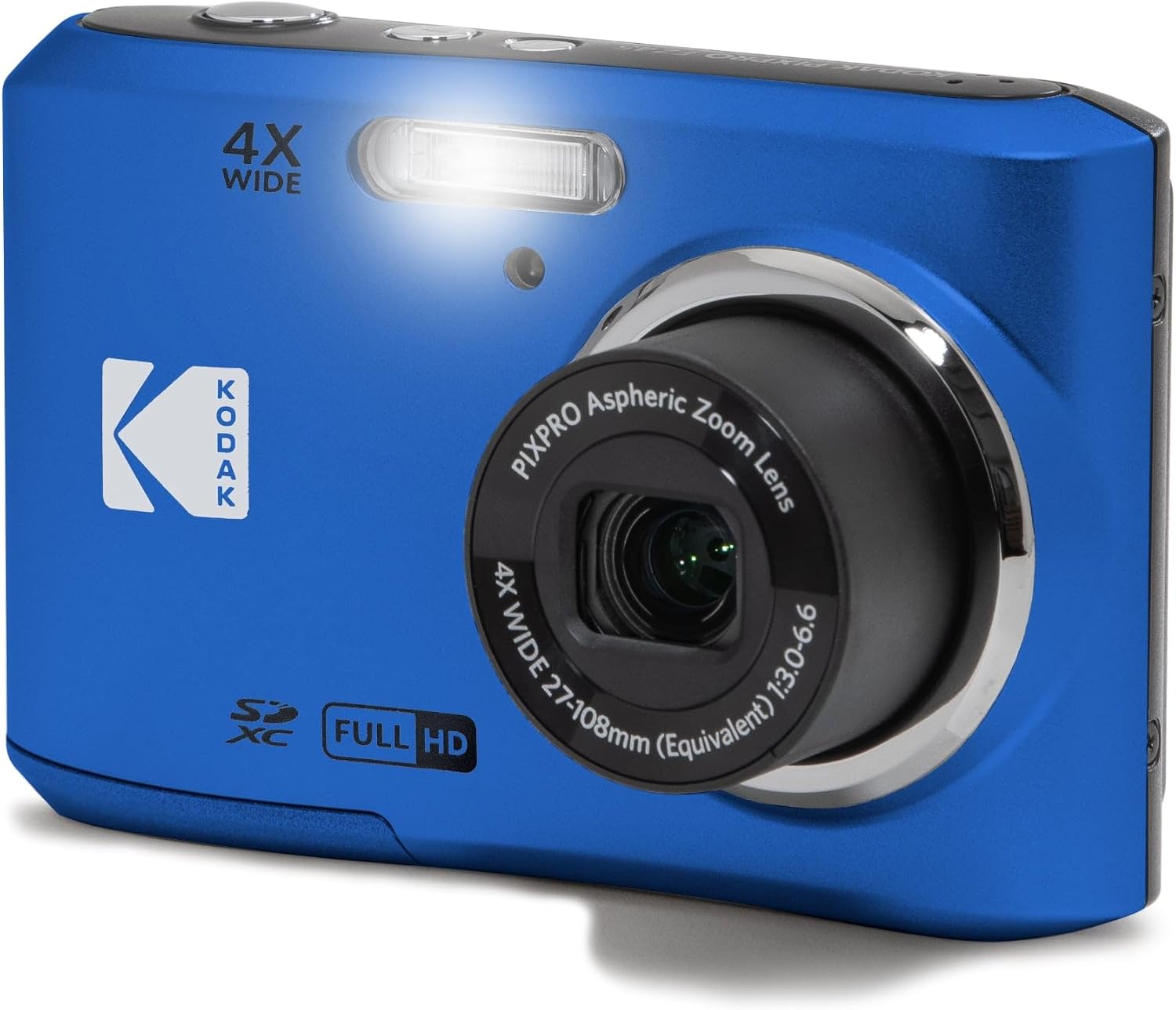 KODAK PIXPRO FZ45-BK 16MP Digital Camera 4X Optical Zoom 27mm Wide Angle 1080P Full HD Video 2.7' LCD Vlogging Camera, Blue