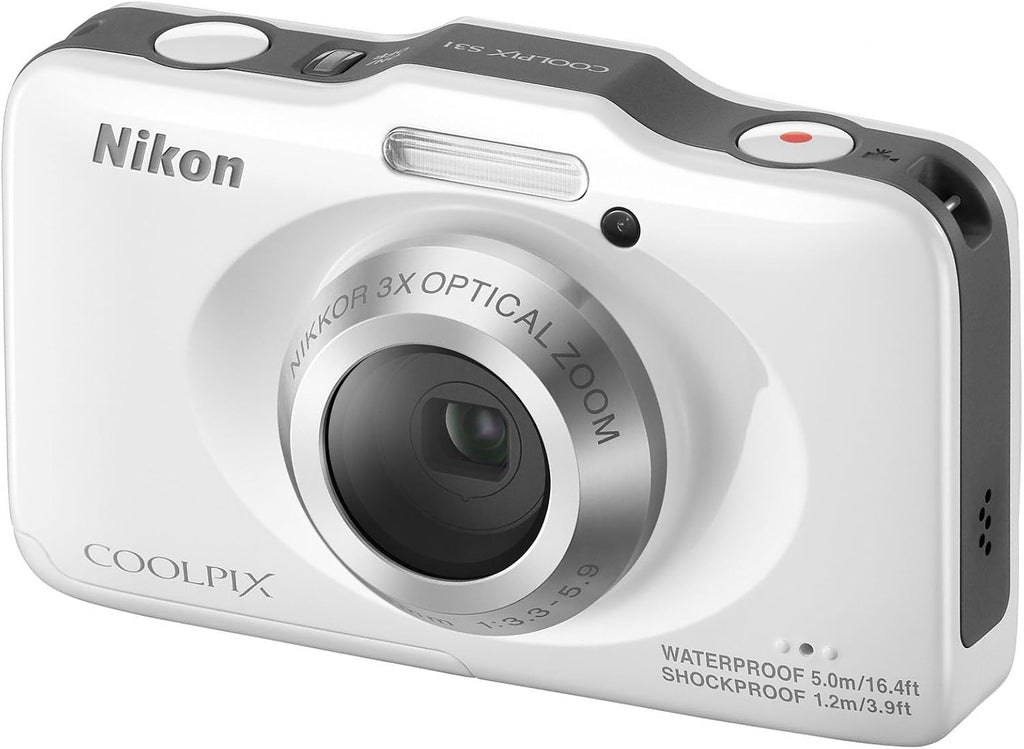Nikon COOLPIX S31 10.1 MP Waterproof Digital Camera with 720p HD Video (White) (OLD MODEL)